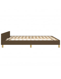 Giroletto con Testiera Marrone Scuro 160x200 cm in Tessuto 2