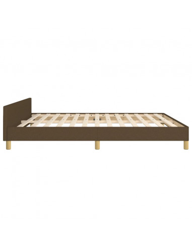 Giroletto con Testiera Marrone Scuro 160x200 cm in Tessuto