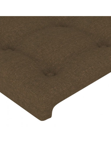 Giroletto con Testiera Marrone Scuro 160x200 cm in Tessuto