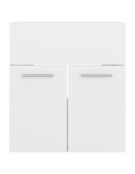 Set Mobili da Bagno Bianco Lucido in Legno Multistrato