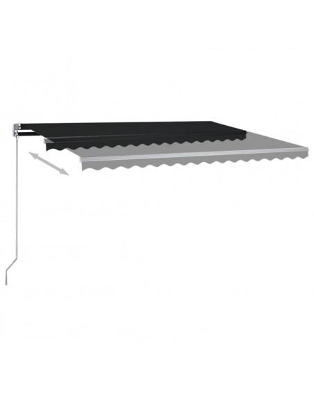 Tenda Sole Retrattile Automatica con Palo 400x350 cm Antracite