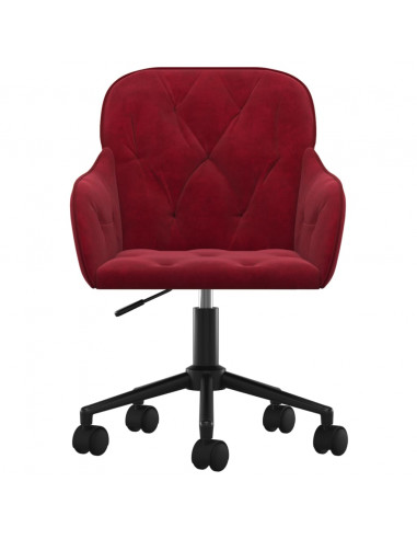Sedia Girevole da Ufficio Rosso Vino in Velluto