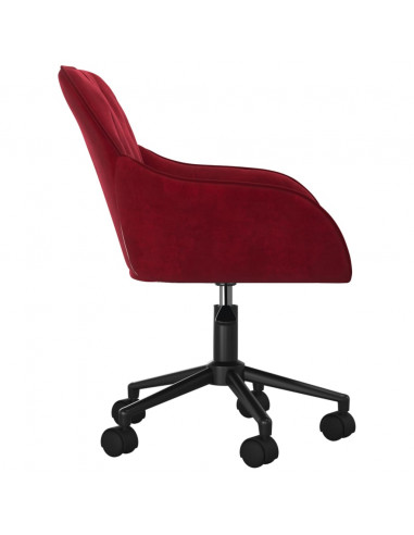 Sedia Girevole da Ufficio Rosso Vino in Velluto