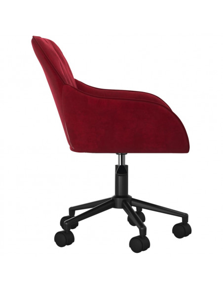 Sedia Girevole da Ufficio Rosso Vino in Velluto