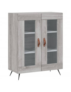 Credenza Grigio Sonoma 69,5x34x180 cm in Legno Multistrato 2