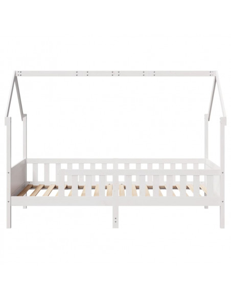 Giroletto Casetta Bambini Bianco 90x200 cm Legno Massello Pino