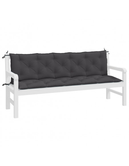 Cuscini Panca Giardino 2pz Antracite 180x50x7cm Tessuto Oxford