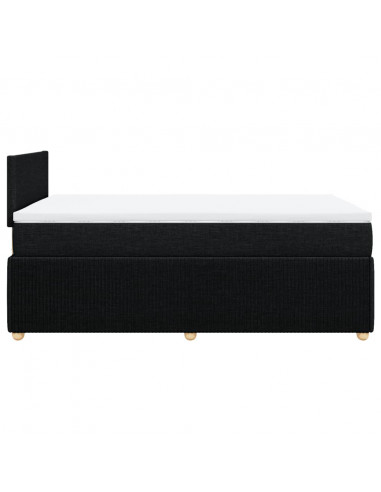 Giroletto a Molle con Materasso Nero 120x200 cm in Tessuto