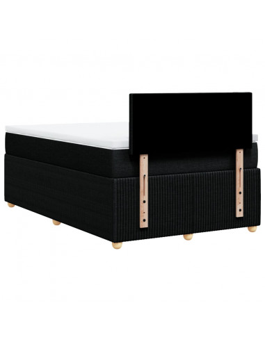 Giroletto a Molle con Materasso Nero 120x200 cm in Tessuto