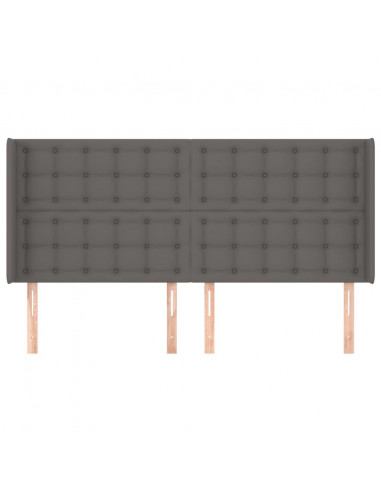 Testiera ad Orecchio Grigio 163x16x118/128cm in Similpelle