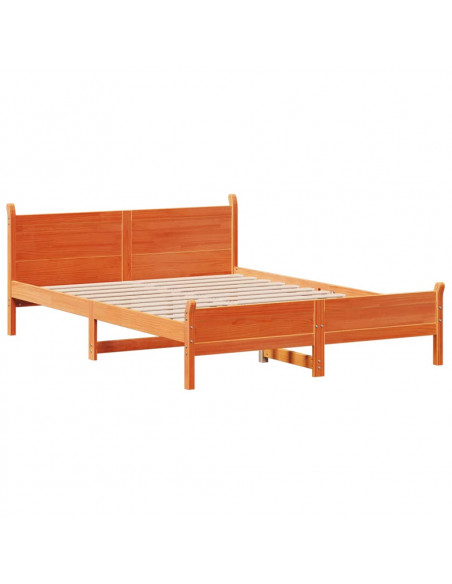Letto senza Materasso Marrone Cera 140x190 cm in Legno di Pino