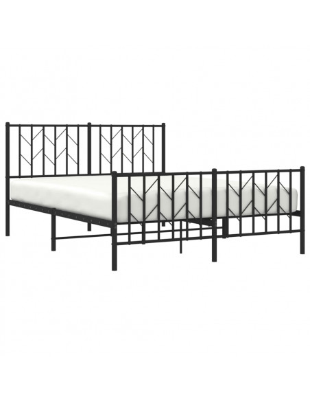 Giroletto con Testiera e Pediera Metallo Nero 140x190 cm