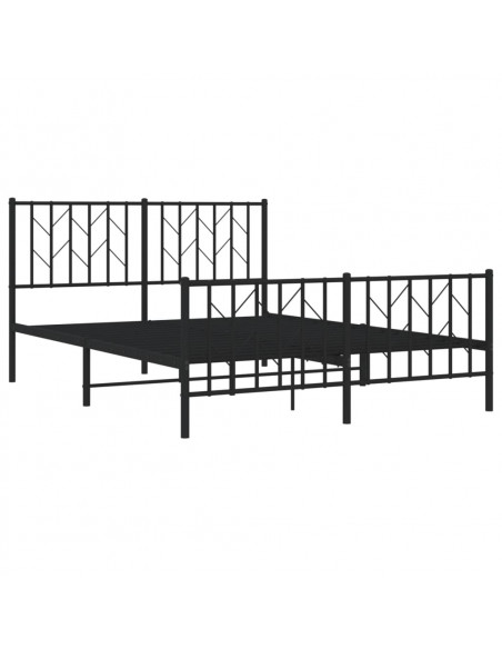 Giroletto con Testiera e Pediera Metallo Nero 140x190 cm