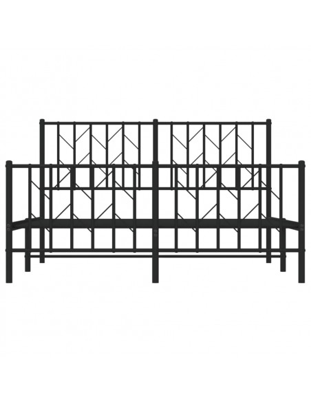 Giroletto con Testiera e Pediera Metallo Nero 140x190 cm