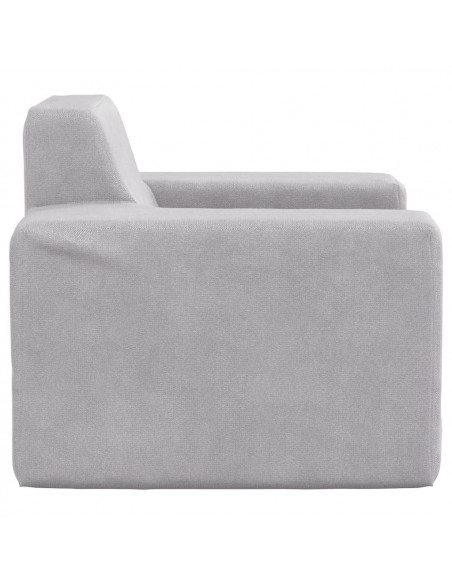 Divano per Bambini Grigio Chiaro in Morbido Peluche