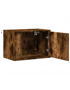 Comodino a Parete con luci LED Rovere Fumo 2