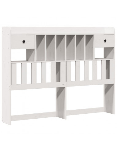 Letto Libreria senza Materasso Bianco 160x200 cm Legno di Pino