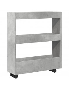 Carrello Stretto a 3 Livelli Grigio Cemento in Truciolato 2