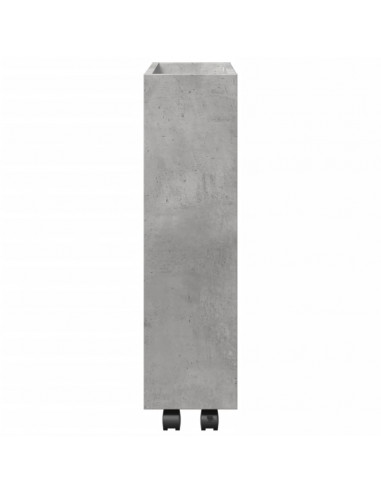 Carrello Stretto a 3 Livelli Grigio Cemento in Truciolato