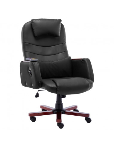 Sedia da Ufficio Massaggiante Nera in Similpelle
