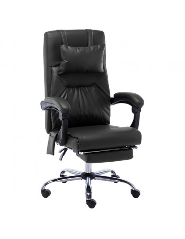 Sedia da Ufficio Massaggiante Nera in Similpelle