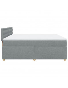 Giroletto a Molle con Materasso Grigio Chiaro 200x200cm Tessuto 2