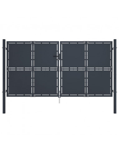Cancello per Giardino in Acciaio 300x125 cm Antracite