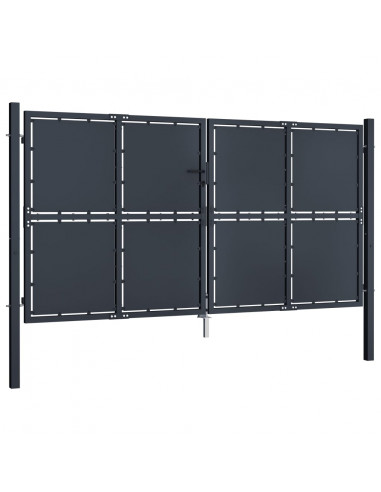 Cancello per Giardino in Acciaio 300x125 cm Antracite