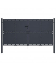 Cancello per Giardino in Acciaio 300x150 cm Antracite 2