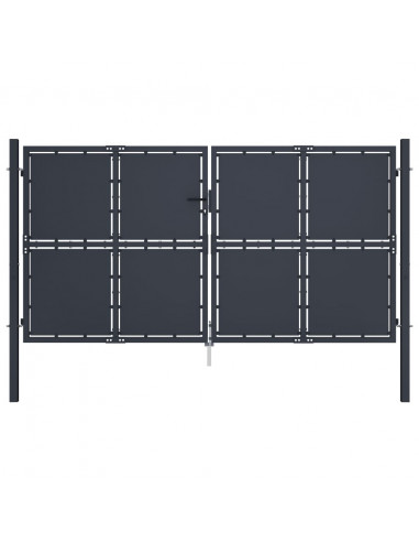 Cancello per Giardino in Acciaio 300x150 cm Antracite