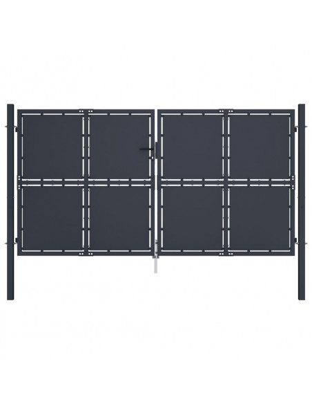 Cancello per Giardino in Acciaio 300x150 cm Antracite