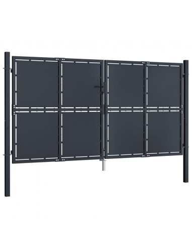 Cancello per Giardino in Acciaio 300x150 cm Antracite