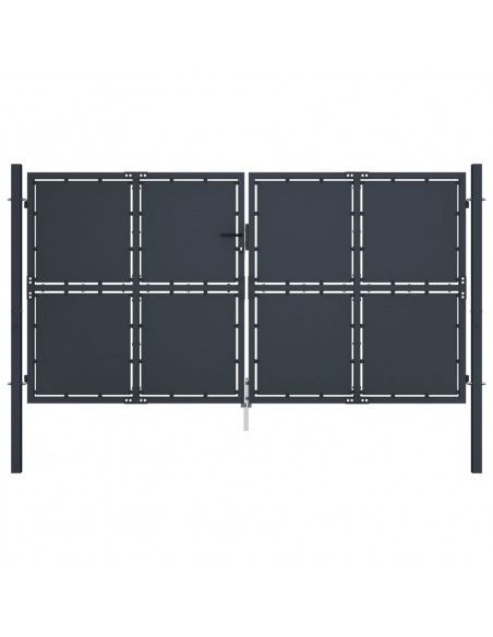 Cancello per Giardino in Acciaio 300x175 cm Antracite