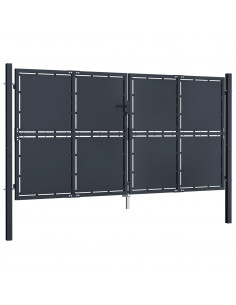 Cancello da Giardino in Acciaio 300x175 cm Antracite 2