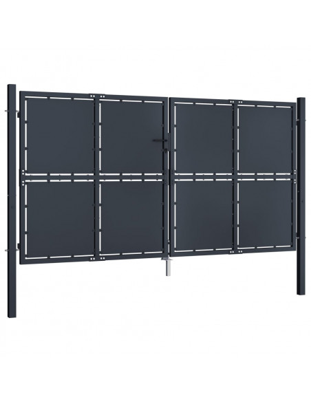Cancello da Giardino in Acciaio 300x175 cm Antracite