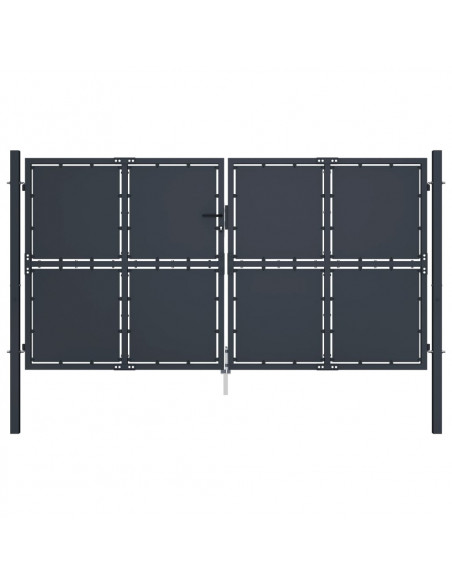 Cancello per Giardino in Acciaio 300x200 cm Antracite