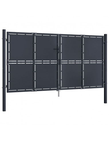 Cancello per Giardino in Acciaio 300x200 cm Antracite