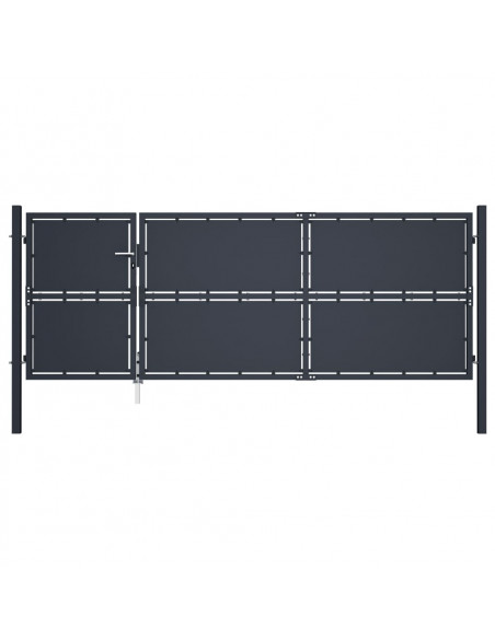 Cancello per Giardino in Acciaio 350x125 cm Antracite