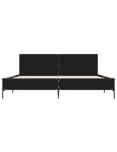 Giroletto Nero 180x200 cm in Legno Multistrato e Metallo