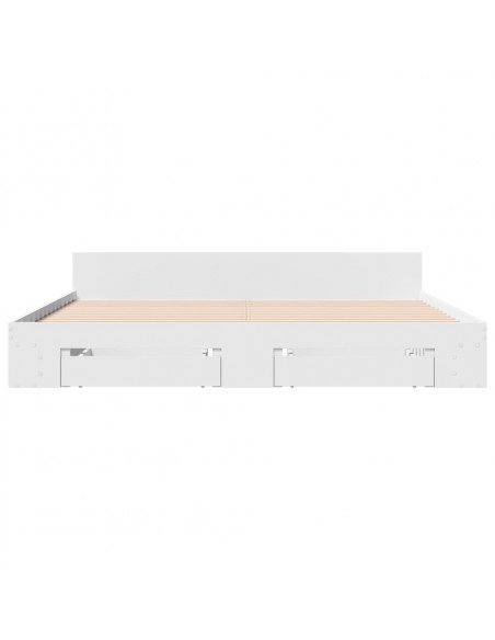 Giroletto con Cassetti Bianco 180x200 cm in Legno Multistrato
