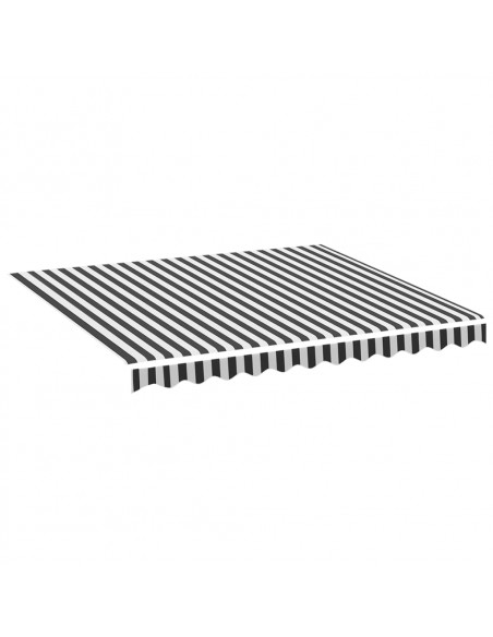 Tessuto di Ricambio per Tenda da Sole Antracite e Bianco 3x2,5m