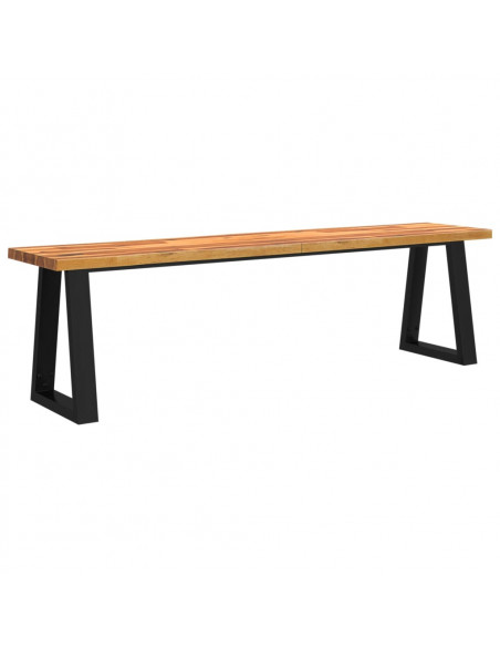 Panca con Bordi Vivi 160 cm in Legno Massello di Acacia