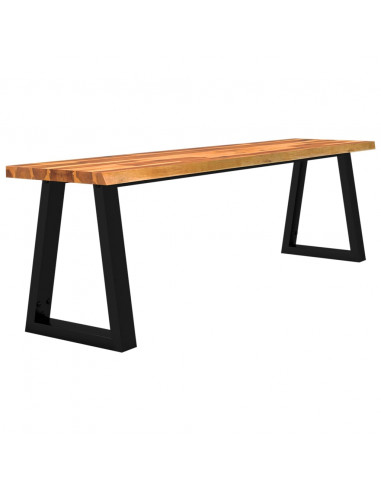 Panca con Bordi Vivi 160 cm in Legno Massello di Acacia