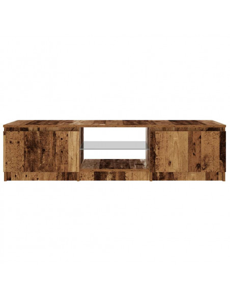 Mobile Porta TV con LED Legno Antico 140x40x35,5 cm Multistrato