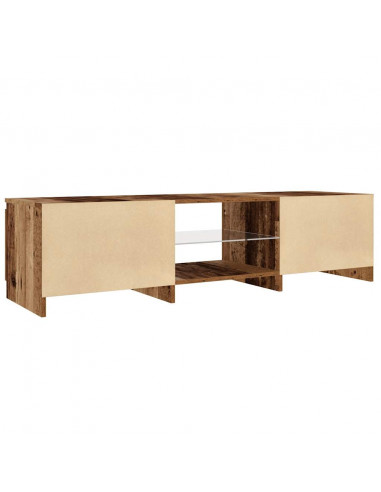 Mobile Porta TV con LED Legno Antico 140x40x35,5 cm Multistrato