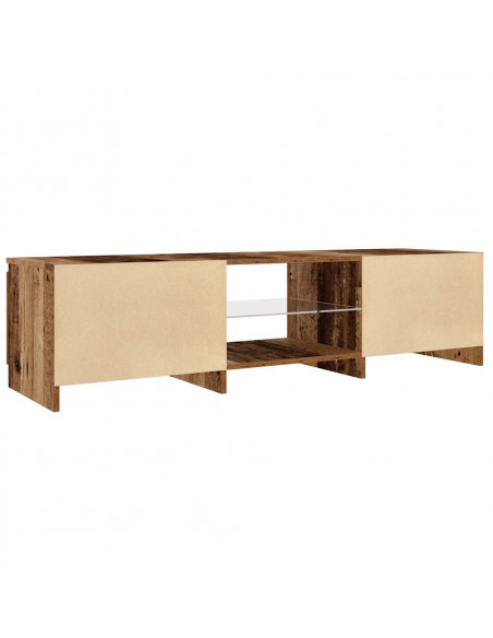 Mobile Porta TV con LED Legno Antico 140x40x35,5 cm Multistrato