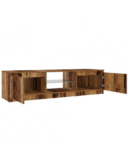 Mobile Porta TV con LED Legno Antico 140x40x35,5 cm Multistrato