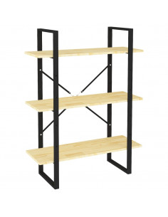 Libreria a 3 Ripiani 80x30x105 cm in Legno Massello di Pino 2