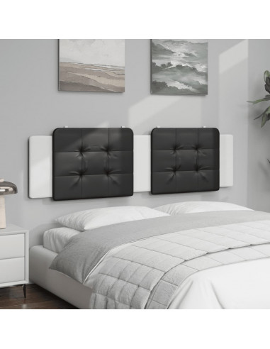 Cuscino Testiera Nero e Bianco 180 cm in Similpelle