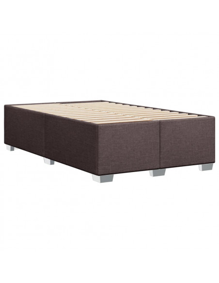 Giroletto a Molle con Materasso Marrone Scuro 120x190cm Tessuto
